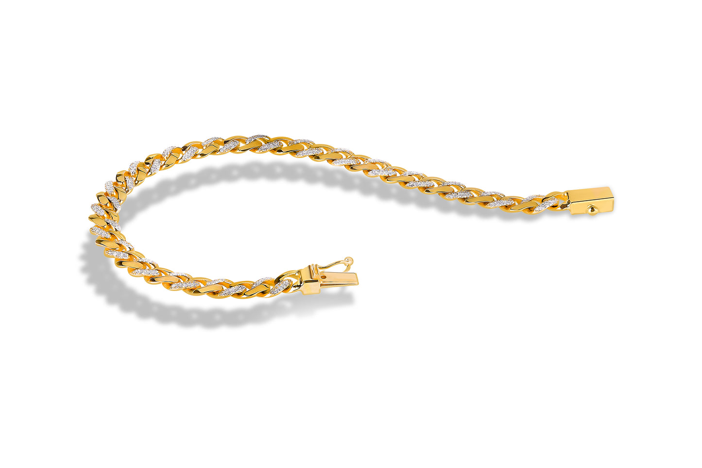 Miami Cuban Bracelets , Diamond Solid Gold Chain Bracelets , 14K Gold