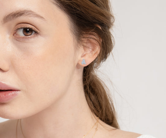 Cartilage Hoop , 3 Baguette Cut Diamond Clicker , Single Earing , 14K Solid Gold