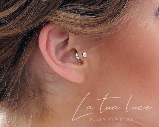 Heart Design DiamondCartilage Piercing,Heart Design Stud Piercing