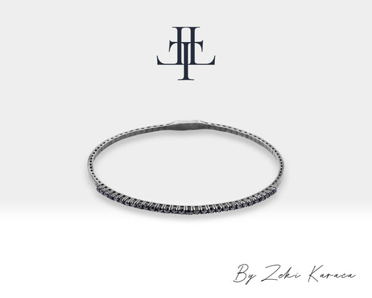 Handmade Silver Bracelet with Black Diamond | ZB00026B