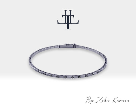 Handmade Silver Bracelet with Black Diamond | ZB00030B