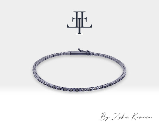 Handmade Silver Bracelet with Black Diamond | ZB00031B