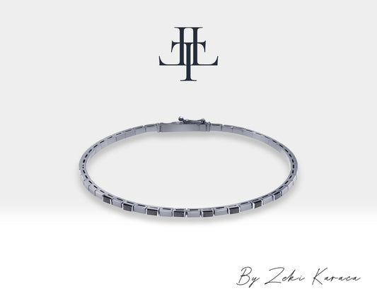Handmade Silver Bracelet with Black Diamond | ZB00034B