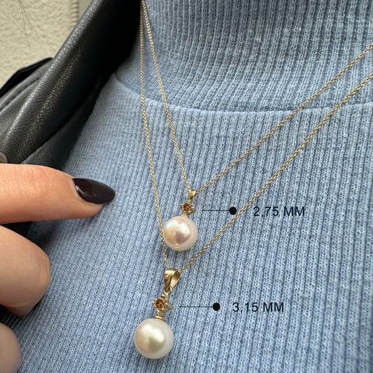Bridal Jewelry Set of Pearl Earrings and Necklace Set in 14K Solid Gold Jewelry Set with Brown Diamond and Natural Pearl