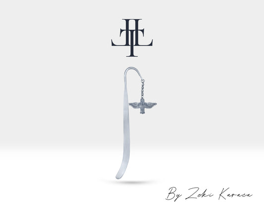 Silver Bookmark with Charm, Owl Bookmark with Sapphire, Handmade Unique Gift, Gift for Book Lovers | LZ00031S