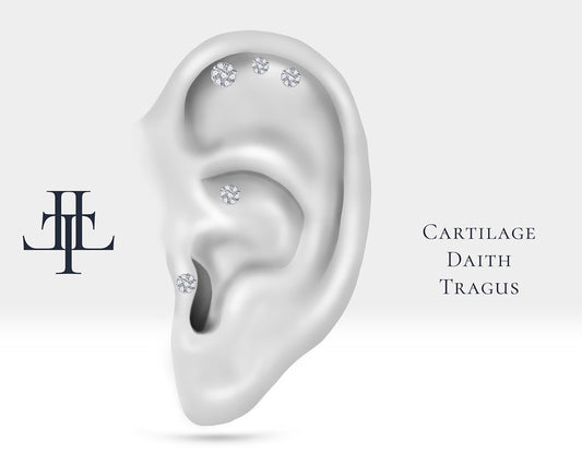 Screw Back Piercing,14K Solid Gold Round Cut Natural Diamond Piercing,Diamond Cartilage Piercing,Helix-Tragus Piercing,16G(1.2mm)