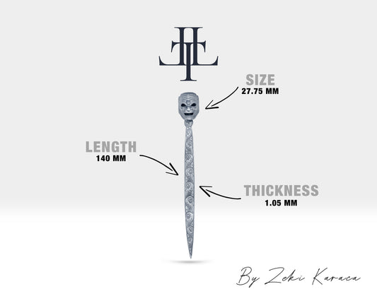 Silver Letter Envelope Opener with Theater Mask Design, Handmade Unique Gift for Theater Lovers | LZ00036