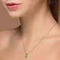 Solitaire Emerald Necklace ,Emerald Solitaire Pendant 14K Gold