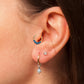 Cartilage Hoop Five Round Cut Sapphire Clicker Single Earing 14K Gold