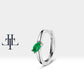 Cartilage Hoop  Marquise Cut Cross Standing Emerald Earring Single Earring 14K