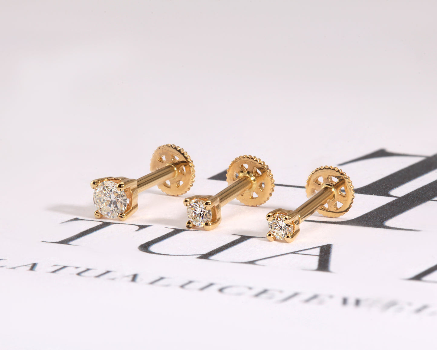 Cartilage Stud Diamond Piercing,Single Daith Stud Earring