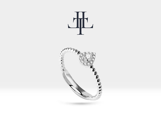 Drop Diamond Gold 14K Handmade Ring Minimal Ring