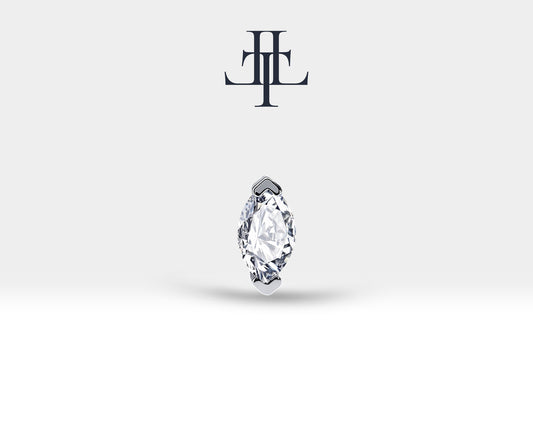Cartilage Tragus Piercing Design 3 Size Marquise Cut Diamond Piercing Single Earring