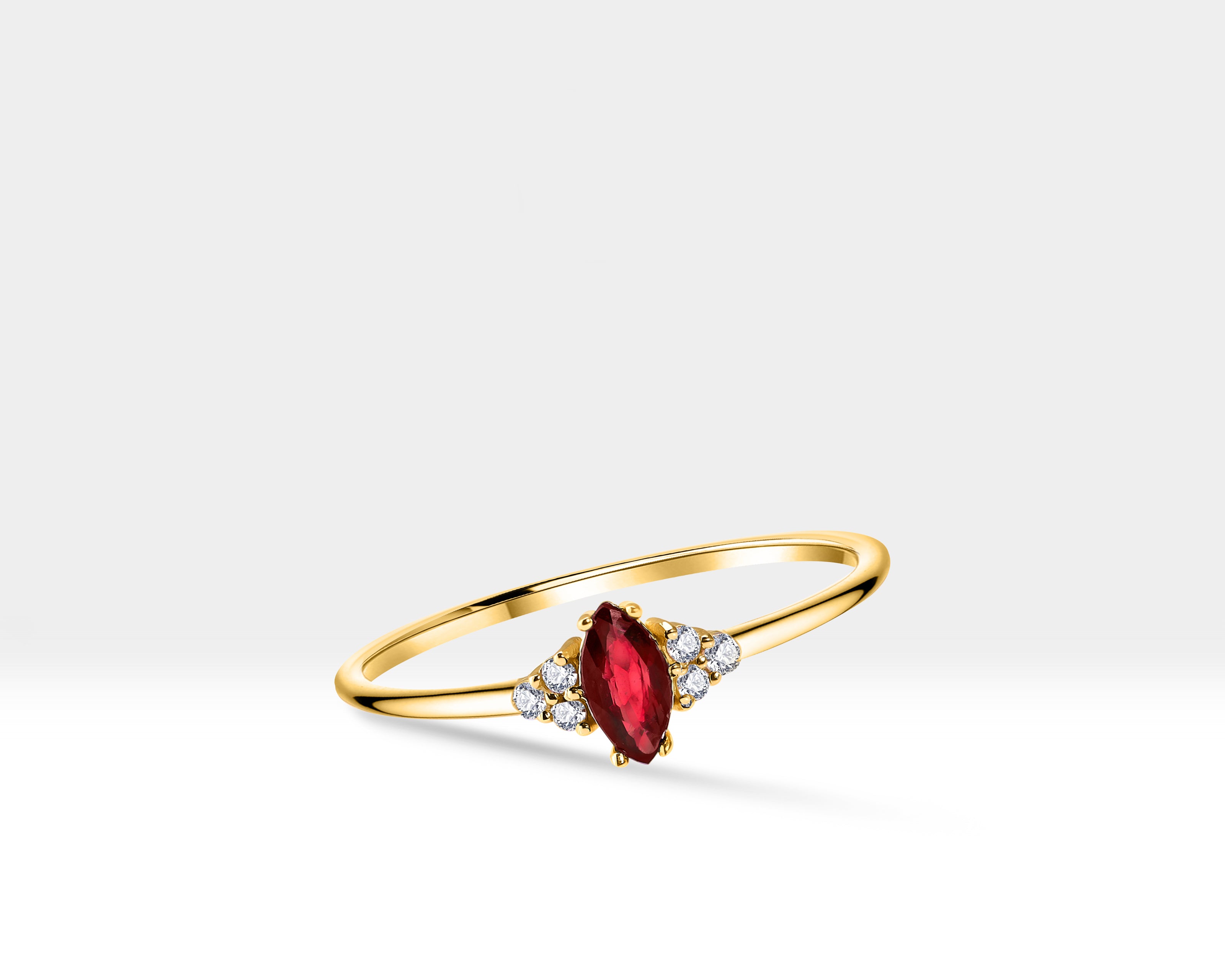 Marquise cut ruby deals and diamond ring