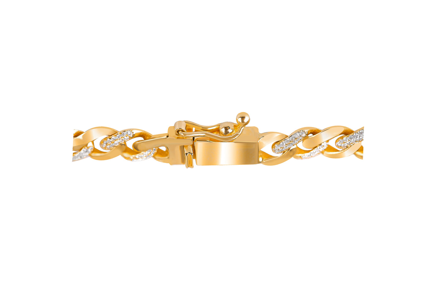 Miami Cuban Bracelets , Diamond Solid Gold Chain Bracelets , 14K Gold