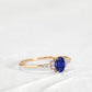 Sapphire Oval Cut with Sprinkled Diamonds 14K Solid Yellow Gold Ring | LR00054DS