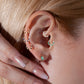 Cartilage Hoop Four Ruby Clicker Piercing Single Earring 14K Gold,18G(1.00mm)