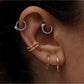 Cartilage Hoop Snake Design Diamond Clicker Piercing Single Earring 14K Gold,16G(1.2)