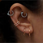 Cartilage Hoop Snake Design Topaz Clicker Piercing Single Earring 14K Gold,16G(1.2)