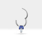 Cartilage Hoop Piercing,Marquise Cut Sapphire and Diamond Clicker,Single Earring,14K Solid Gold,16G(1.20mm)
