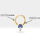 Cartilage Hoop Piercing,Marquise Cut Sapphire and Diamond Clicker,Single Earring,14K Solid Gold,16G(1.20mm)