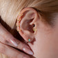 Cartilage Hoop,Round Cut Black Diamond Eye Design Clicker,Single Earring,14K Solid Gold,16G