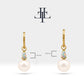Bridal Jewelry with Pear Cut Opal Earrings in 14K Solid Gold Dangle Hoop Pearl Earrings for Women Wedding Jewelry | LE00080PO
