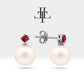 Pearl Earrings with Round Cut Ruby Earring in 14K Solid Gold Stud Earrings for Women Wedding Jewelry | LES00006PR