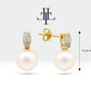 Pearl Earrings with Marquise Cut Opal Earring in 14K Solid Gold Stud Earrings for Women Wedding Jewelry