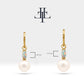 Bridal Jewelry with Marquise Cut Opal Earrings in 14K Solid Gold Dangle Hoop Pearl Earrings for Women Wedding Jewelry