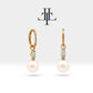 Bridal Jewelry with Marquise Cut Opal Earrings in 14K Solid Gold Dangle Hoop Pearl Earrings for Women Wedding Jewelry