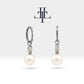 Bridal Jewelry with Marquise Cut Opal Earrings in 14K Solid Gold Dangle Hoop Pearl Earrings for Women Wedding Jewelry