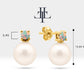 Pearl Earrings with Round Cut Opal Earring in 14K Solid Gold Stud Earrings for Women Wedding Jewelry