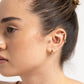 Cartilage Hoop  Marquise Cut Cross Standing Ruby Earring Single Earring 14K