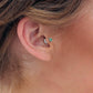 Star Design Round Cut Green Garnet Cartilage and Tragus Piercing 16 G/1.2 mm