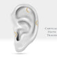 14K Solid Gold Cartilage Moon Design Diamond Piercing,16G(1.2mm)Stud Earring