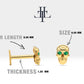 Cartilage Tragus Skull Design Green Garnet Clicker Piercing, Single Dainty Piercing in 14K Solid Gold, 16G(1.2mm), 8mm Bar Length | LP00044G