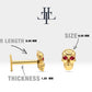 Cartilage Tragus Skull Design Ruby Clicker Piercing, Single Dainty Piercing in 14K Solid Gold, 16G(1.2mm), 8mm Bar Length | LP00044R