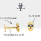 Skull Shaped Piercing with Sapphire, Tragus and Cartilage Piercing in 14K Yellow Solid Gold, 16G(1.2 mm), 8mm Bar Length | LP00044S