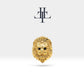 14K Solid Gold Cartilage Animal Style Lion Design Black Diamond Piercing, 16G (1.2mm) Screw Back Piercing, 8 mm Bar Length | LP00046B