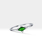 14K Yellow Gold Ring,Straight Shank Engagement Ring,Marquise Emerald with Diamond