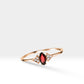 14K Yellow Gold Ring,Straight Shank Engagement Ring,Marquise Cut Ruby Ring