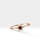 14K Yellow Solid Gold Band,Multi Stone Ring,Floral Design Ring,Ruby and Diamond