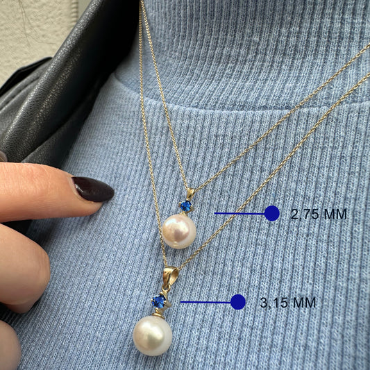 Bridal Jewelry Set of Pearl Earrings and Necklace Set in 14K Solid Gold Jewelry Set with Sapphire and Natural Pearl