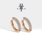 Diamond Hoop Earring in 14k Solid Gold Large-Medium-Small Diamond Huggies Hoops Micro-Pave Setting Diamond Earring