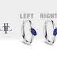 Cartilage Hoop  Marquise Cut Cross Standing Sapphire Earring Single Earring 14K