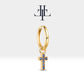 Sapphire Dangling Cross Eardrops Earring