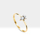 Drop-Pear Diamond 14K Gold Handmade Ring Minimal Ring