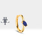 Cartilage Hoop  Marquise Cut Cross Standing Sapphire Earring Single Earring 14K