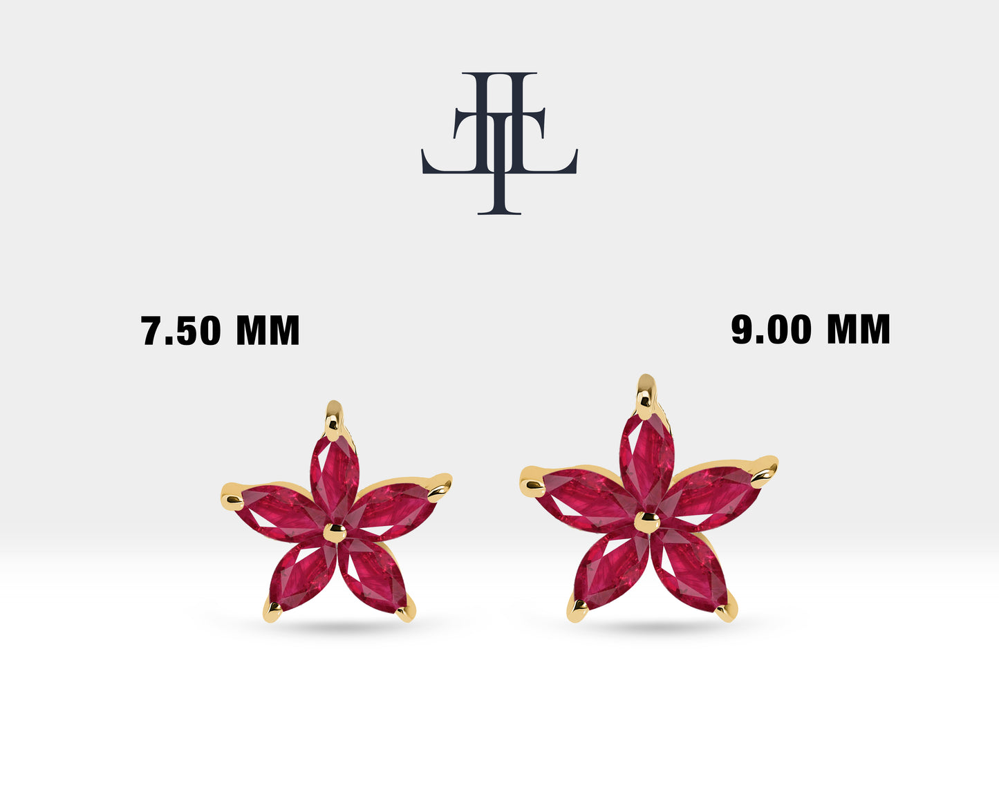 Tragus Piercing,  Marquise Cut Star Design Ruby Piercing , Single Earring , 14K Solid Gold